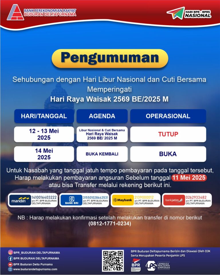 Pengumuman libur hari raya waisak 2025